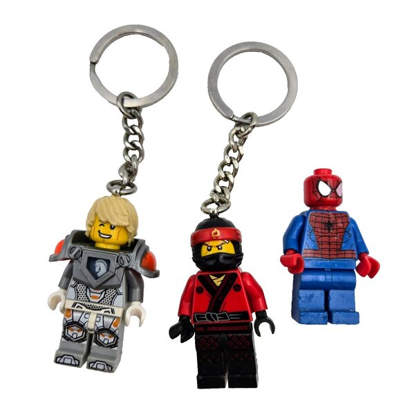 Lego Keychains Nexo Knights Lance 853524 Kai Ninjago And Spider Man Mini Figure - Picture 1 of 5